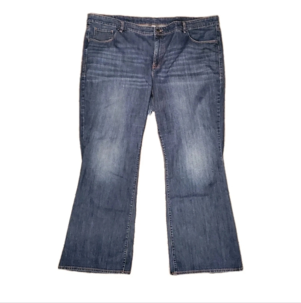 OLD NAVY 28 LONG Blue Denim Jeans Wide Leg Boot Cut